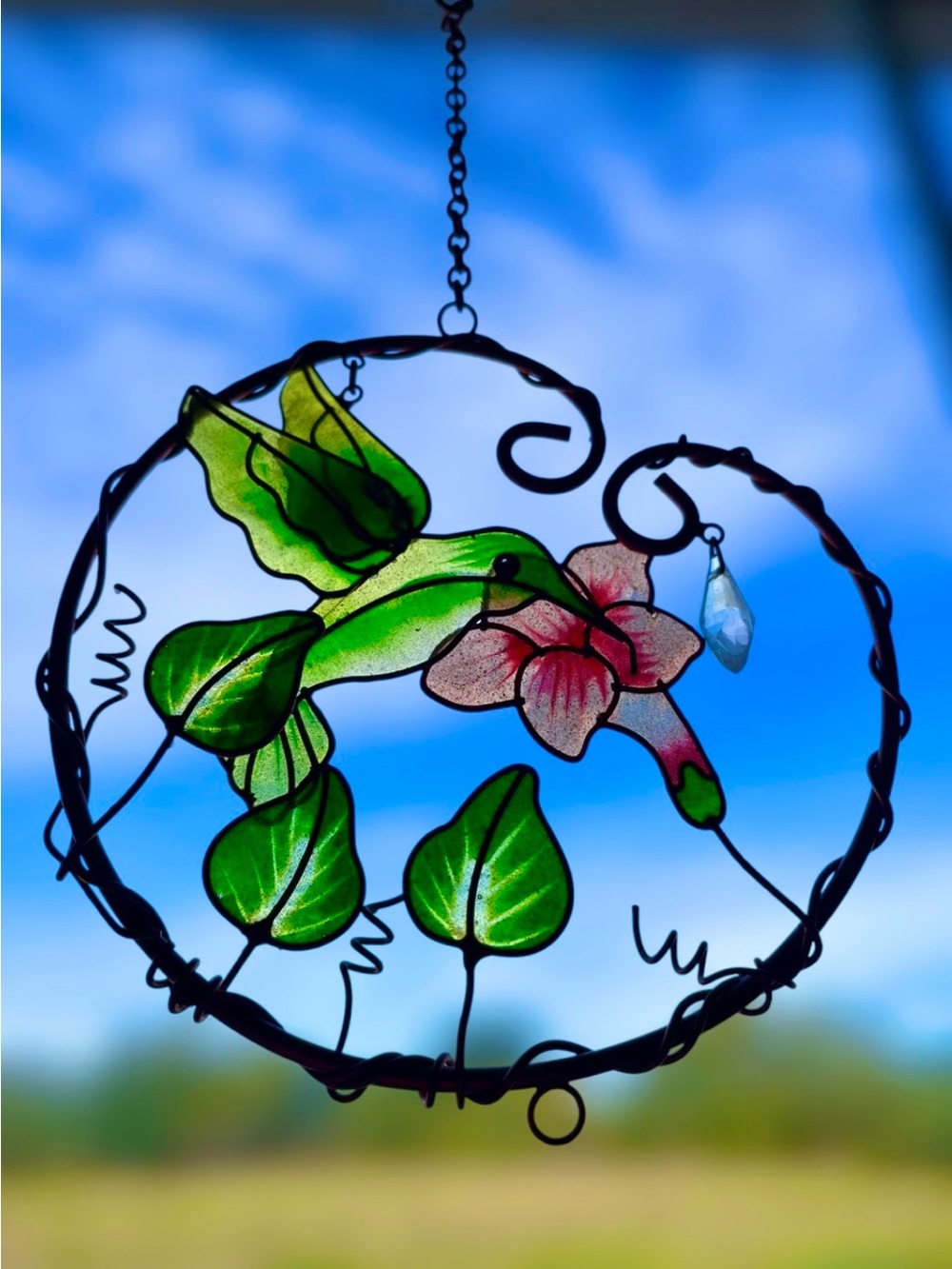 Hummingbird Stained Glass Suncatcher